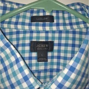 J. Crew Blue & Teal Checked Button-Down Shirt